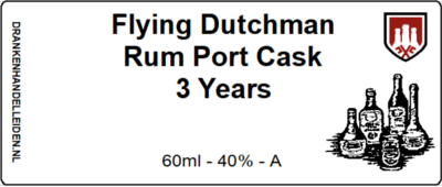 Flying Dutchman Rum Port Cask 3 Years Sample 6cl