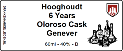 Hooghoudt 6 Years Oloroso Cask Genever Sample 6cl